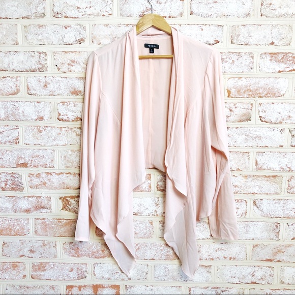 torrid Sweaters - Torrid Blush Chiffon Open Draped Crepe Cardigan 2